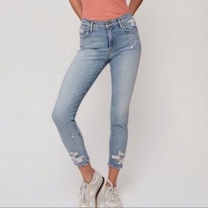 AGOLDE "SOPHIE CROP" LIGHT BLUE DISTRESSED JEANS